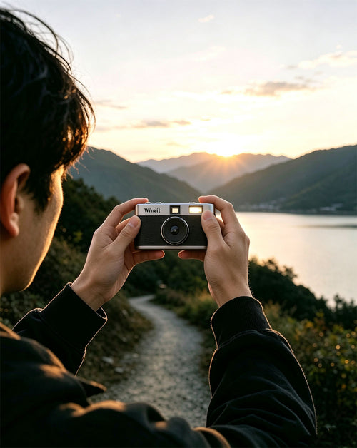 Roarsun retro easy-use digital camera with xenon light